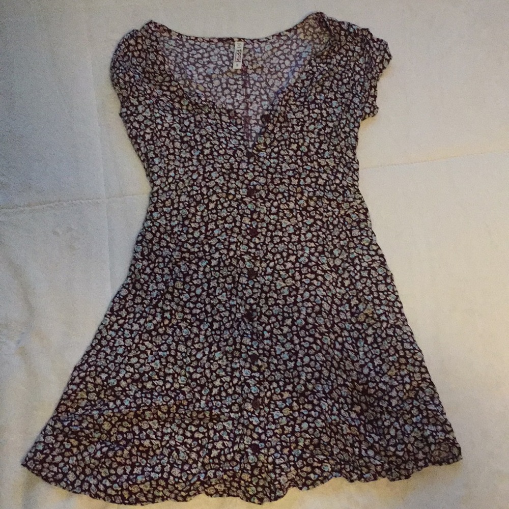 ❤️ Red Babydoll Dress with Blue & White Flowers ❤️